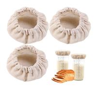 3pcs copertura per barattolo di lievito naturale riutilizzabile in cotone e lino per barattolo di lievito madre copertura in tessuto 3,74 inch per barattoli di stoffa per bocca di barattolo 3-4 inch.