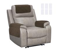 3Pcs CopriBraccioli Divano per Armchair con Tasca Laterale, Marrone Caffè