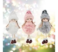 3pcs Decorazioni Natalizie Ornamenti Angelo, Ciondolo Bambola Angelo Piccolo Alce Albero di Natale Ornamenti appesi Artigianato Natalizio Ciondolo Angelo Peluche per Regali di Decorazioni per Feste