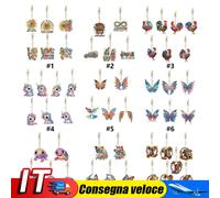 3Pcs DIY Diamond Art Keychains Diamond Mosaic Kit Point Drill Key Ring (GJ041) I