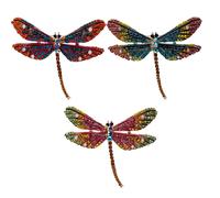 3pcs Dragonfly Shape Spettaio Donne Rinazza Spilla Spilla colorata.
