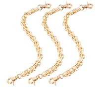 3Pcs Durable Bag Chains for DIY Bags Golden Polished Handbag Replacement Straps