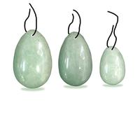 3pcs Egg Set Naturale Nefrite Giada Massaggiatore per le Donne Muscolo di Serraggio Forato Massaggio Pietra Esercizio Strumenti Pietra Naturale