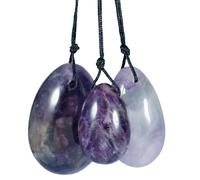 3pcs Egg Set Naturale Nefrite Giada Massaggiatore per le Donne Muscolo di Serraggio Forato Massaggio Pietra Esercizio Strumenti Pietra Naturale