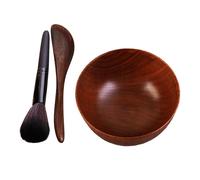 3Pcs FAI DA TE In Legno Maschera Ciotola Set con la Spazzola Spatola Leggero