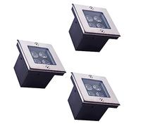 3PCS Faretto Luce Da Pavimento - Faretti LED Esterno, 4W LED Outdoor Landscape Light Garden Ground Light, IP67 Lampada Sepolta Sotterranea Impermeabile Per Vialetto, Ponte, Gradino ( Color : Warm Ligh