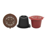 3pcs Filtri Riutilizzabili Capsule Ricaricabili di Caffè per Macchina da Caffè Nespresso con Spazzola e Cucchiaio (3 colori)
