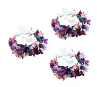 3pcs Fiore Cerchietti Per Ragazze Elastici Capelli Copricapo Per La Sposa Matrimonio Cerchietto Vacanza Europea E Americana