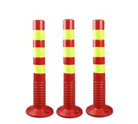 3Pcs Flexible PVC Parking Bollards,with Reflective Tape, Traffic Delineator Posts with Bolts,for Crowd Control(Red and Yellow)