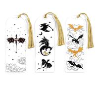 3pcs Fourth Wing Acrylic Segnalibri, segnalibri di draghi acrilici rettangoli 2x5,9 pollici con nappe, segnalibri acrilici trasparenti, segnalibri rivendibili per i regali degli amanti dei libri