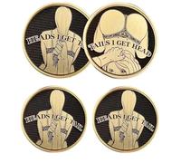 3pcs Funny Heads and Tails Coins,Pranks for Adults,Heads I Get Tail Coin for Valentine's Day