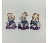 3pcs Garden Fairy Figurines Collection Resin Sculpture per il cortile del