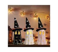 3pcs ghost halloween decorations, resin halloween ghost interior decorations, ghost decorations with witch hat, suitable for autumn halloween home dec