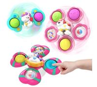 3PCS Giochi da Bagno per Bambini Giocattoli Bambina,Spinner Bambini Giochi Bagnetto 1 Anno,Seggiolone Ventosa Montessori Giochi 1 2 3 Anno
