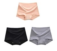 3pcs Girls Briefs Graphene Plus Size Fila Flat Female Cotone Anti-Walking High Welf-Traspiranti Slip da Boxer (Colore: Set 4, Dimensioni: 3XL)