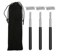 3PCS Grattacapo retrattile Portatile Estensibile Massaggiatore in acciaio inossidabile Strumento per grattare Uomini Donne con borsa di stoccaggio Manico comodo Vita lunga