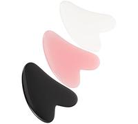 3pcs Gua Sha Stone Plats Schede massaggiatore a forma di cuore Resina Body Massage Raschietto Viso Schede Guasha Strumento facciale Gua Sha for la cura di sé Spa decorazioni per la casa