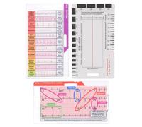 3Pcs Guida di Interpretazione Scheda per l'Interpretazione ECG Salute del Cuore Pocket Size 7 Step Ruler Card Strumento didattico