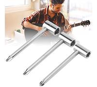 3pcs Guitar Truss Rod Chiave, strumento di regolazione della chitarra per chitarra Accessori strumenti musicali Ironia universale per basso elettrico (Argento 6,35 mm+7 mm+8 mm tre set)