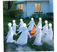 3pcs Halloween Witch Decors, 3 Witches che tengono per mano l'arredamento di Halloween con picchetti, suono di controllo vocale e arredamento di streghe leggero per giardino da giardino per feste di