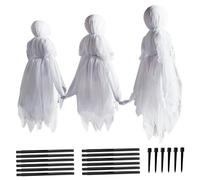3pcs Halloween Witch Decors, 3 Witches Light Up che tengono per mano l'arredamento di Halloween con picchetti, suono di controllo vocale e arredamento di streghe leggero per giardino da giardino