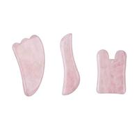 3pcs Handmade Naturale Quarzo Rosa Multi Forma Gua Sha Guasha Raschiare Massaggio Strumento