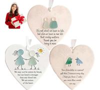 3Pcs Heart-Shaped Sea Glass Friendship Decor,Timeless Friendship Heart Keepsake Ornament For Christmas Tree,Handmade Glass Wall Art & Decor,Thank You Present For Coworker, Teacher, Boss (B2001, SIZE)