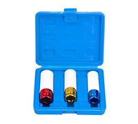 3PCS Heavy Duty Lug Nut Socket Set 17mm 19mm 21mm Thin Wall Deep Drive Wheel Protector Sockets Kit for Car Truck Vehicle Maintenance C45 Steel with Storage Case