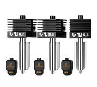 3PCS Hotend Integrato ad Alta Velocità X2D/P2S,Ugello in Acciaio Temprato da 0,2+0,4+0,6mm Quick Swap per Alte Temperature con Copertura Silicone Compatible with Bambu Lab P2S Stampanti 3D