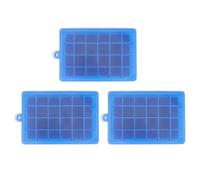 3pcs Ice Cube Cube Reusibile 24 Grids Ice Cube Stampo con coperchio rimovibile Easy Demoulding Silicone Ice Cube Maker per whisky (Blu)