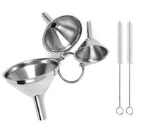 3pcs imbuto in acciaio inox con grande spazzola di pulizia medio piccolo imbuto di metallo per uso alimentare imbuto per il consumo di cucina