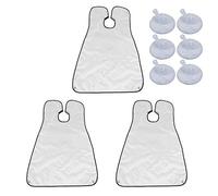 3PCS Impermeabile Uomo Beard Catcher Barba Taglio Rasatura Mantello Grembiule Strumento per lo styling dei capelli a casa (Bianco)