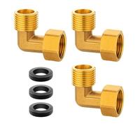 3pcs In Ottone Robusto 1/2 Pollice 90 Gradi Raccordo Gomito Filettatura Maschio a Femmina per Uso Domestico Tubo Acqua Domestica