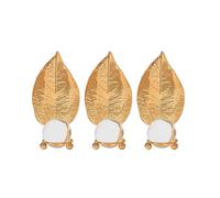 3pcs iron art simple gold leaf crystal ball home table metal handicraft decoration