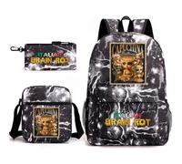 3pcs italiano brainrot tung tung zaino, 17 pollici stampato in 3d cartone animato borse scolastiche per studenti delle scuole elementari e medie e fan del gioco,Style7