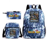 3pcs italiano brainrot zaino, 17 in 3d stampato cartoni animati scuola borse per studenti delle scuole elementari e medie e giochi fan regalo,Style5