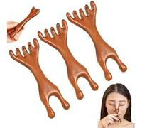 3pcs Loc Comb, MASSAGGIO DI LEGNO GUA SHA a 5 artigli, strumenti di massaggio per meridiani naturali per testa/collo/posteriore/piede, utensile per la testa, LOC