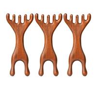 3pcs LOC Comb, pettine di massaggio in legno GUA SHA a 5 artigli, strumenti di massaggio meridiano naturale per testa/collo/posteriore/piede.