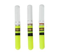 3Pcs Luce di Pesca Cilindrica Pesca Notturna LED Galleggiante Luminoso Incandescente Galleggiante Coda LED Luce Stick Strumenti 2 Colori(verde)