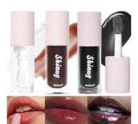 3Pcs Lucidalabbra Nero Traslucido, Trasparente/Ciliegia, Olio per Labbra di Zucchero, Smalto Idratante, a Lunga Durata e Non Appiccicoso