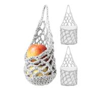 3PCS Macrame Plant Hanger Set - Boho Cotton Rope Woven Hanging Storage Baskets | Decorative Small Plant Holders For Indoor Outdoor Living Room, Balcony, Kitchen, Hallway, Wall & Fence Decoration Use