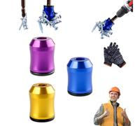 3Pcs Magnetic Screw Holder Ring Set, Universal Magnetic Drill Bit Holder for 6.35mm Hex Screwdrivers, Removable Magnetizer & Demagnetizer Tools Set For Power Bits and DIY Repair (E)