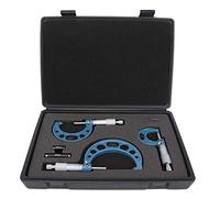 3Pcs Micrometer Set, Bearing Steel Outside Diameter Measurement Tool, Range 0 75mm, with Calibration Rod and Wrench, Exquisite Workmanship, Clear Calibration