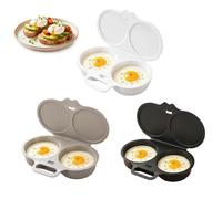 3Pcs Microwave Egg Poacher 2 Cup With Lid & Handle, Oil-Free Cooker | Dual Cavity Breakfast Steamer for 2 Eggs, Food-Grade PP, Quick Heating, Easy Everyday Meal Prep