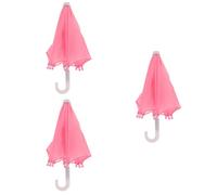 3Pcs Mini Doll Umbrella Pink Durable Reusable Miniature House Decoration