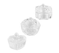 3pcs Nail Crystal Cup Manicure Crystal Glass Nail Liquid Powder Cup