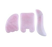 3pcs Naturale Rosa Quarzo Rosa Gua Sha Raschiare Consiglio Viso e Corpo Massaggiatore Pezzo Strumenti di Cura Della Pelle