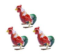 3PCS Nostalgico Windup Gallo Banda Stagnata Figurine Giocattolo Meccanismi Meccanismi Ottimo per Adulti in Cerca Memoria Infanzia Decorazione della Scrivania
