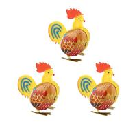 3PCS Nostalgico Windup Gallo Banda Stagnata Figurine Giocattolo Meccanismi Meccanismi Ottimo per Adulti in Cerca Memoria Infanzia Decorazione della Scrivania