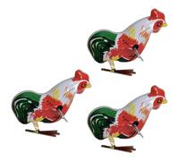 3PCS Nostalgico Windup Gallo Banda Stagnata Figurine Giocattolo Meccanismi Meccanismi Ottimo per Adulti in Cerca Memoria Infanzia Decorazione della Scrivania